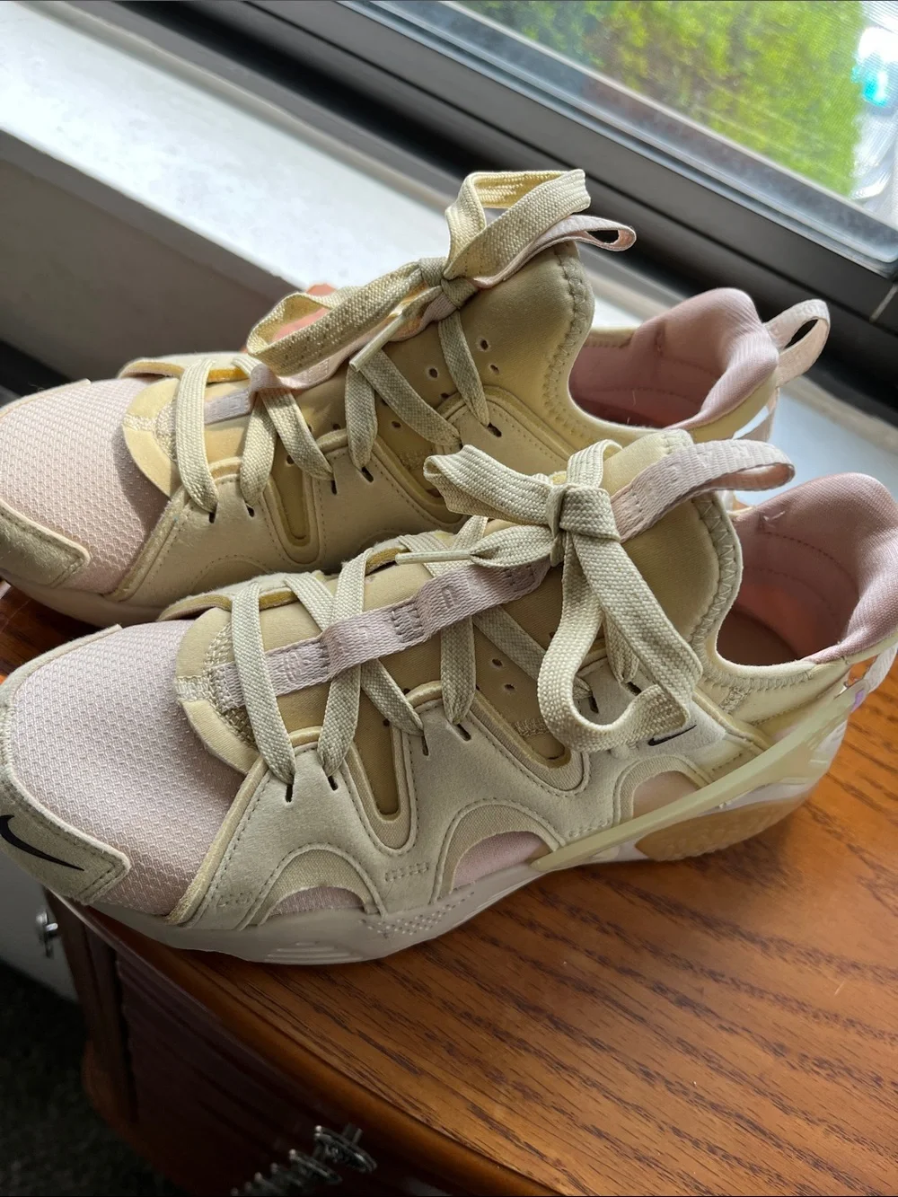 Nike Women’s Cream and Pink Low-Top Sneakers